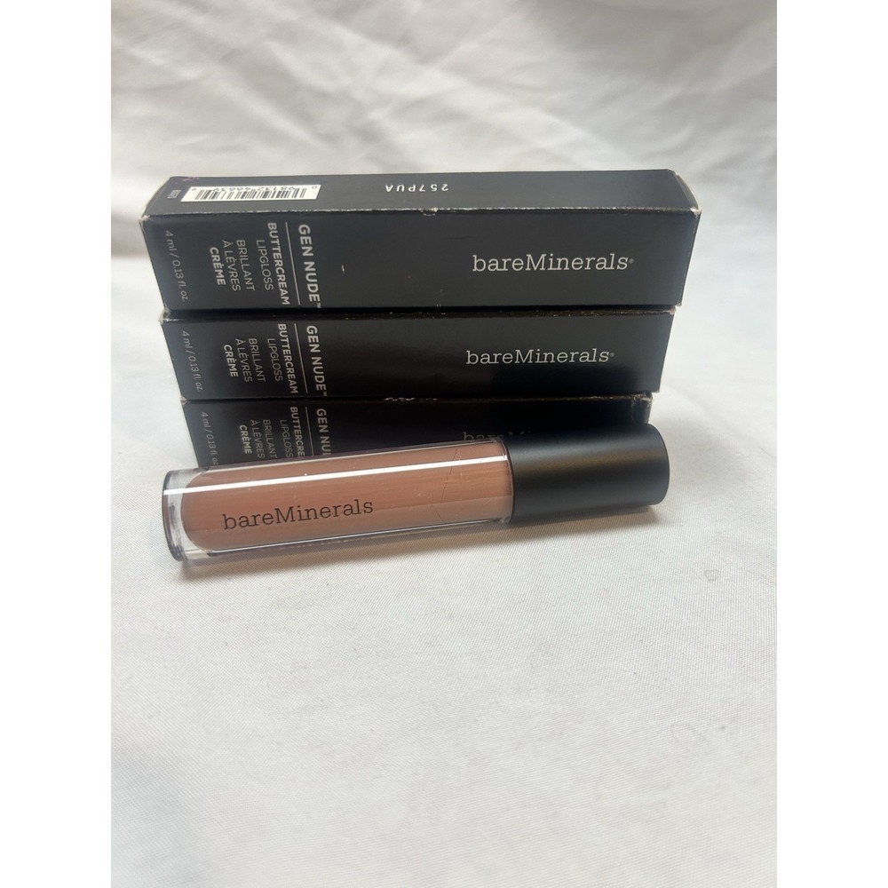 3 BareMinerals Gen Nude Buttercream Lip Gloss - Tantalize - Full Size (boxed)